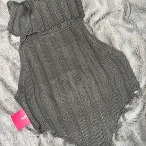 SHEIN Charcoal Ribbed Knit Sleeveless Top